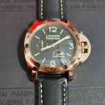 Best Quality Replica Panerai Luminor Black Dial Rose Gold Case Watch 